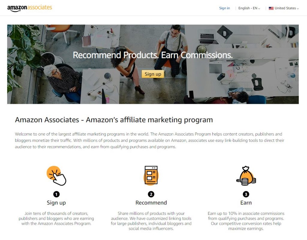 The Amazon Associates Program is probably the biggest and one of the best affiliate networks you can join