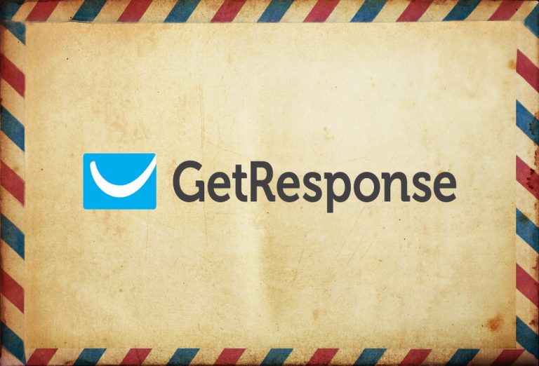 GetResponse email marketing visual with vintage letter concept for newsletters automation and list building
