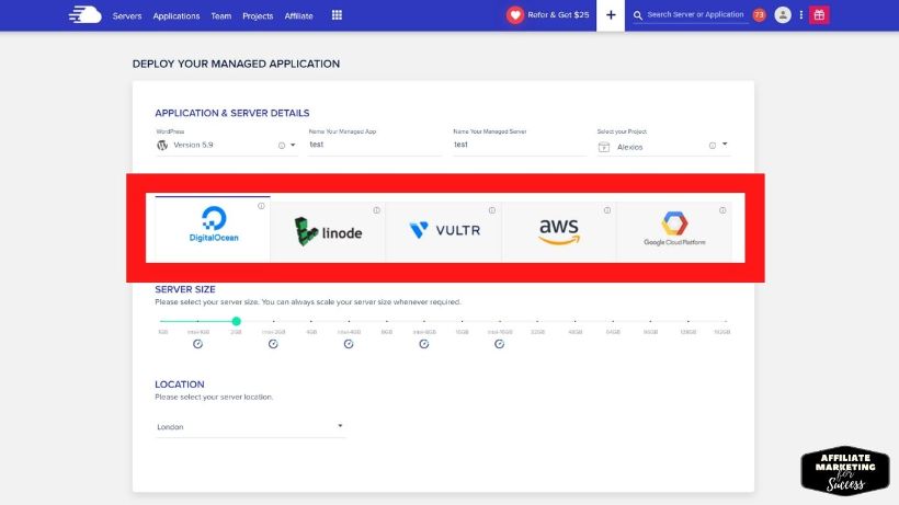 Choose one of the 5 cloud providers: Amazon Web Services (AWS), the Google Cloud Platform (GCP), DigitalOcean, Vultr, and Linode