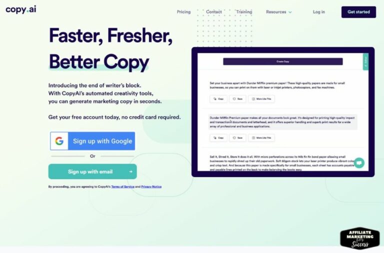 Copy.ai is a platform that uses artificial intelligence (AI) to help you improve your copywriting skills.