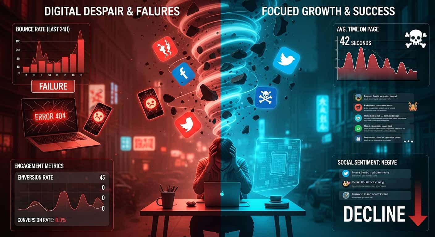 Digital despair vs. focused growth: social media & web metrics.