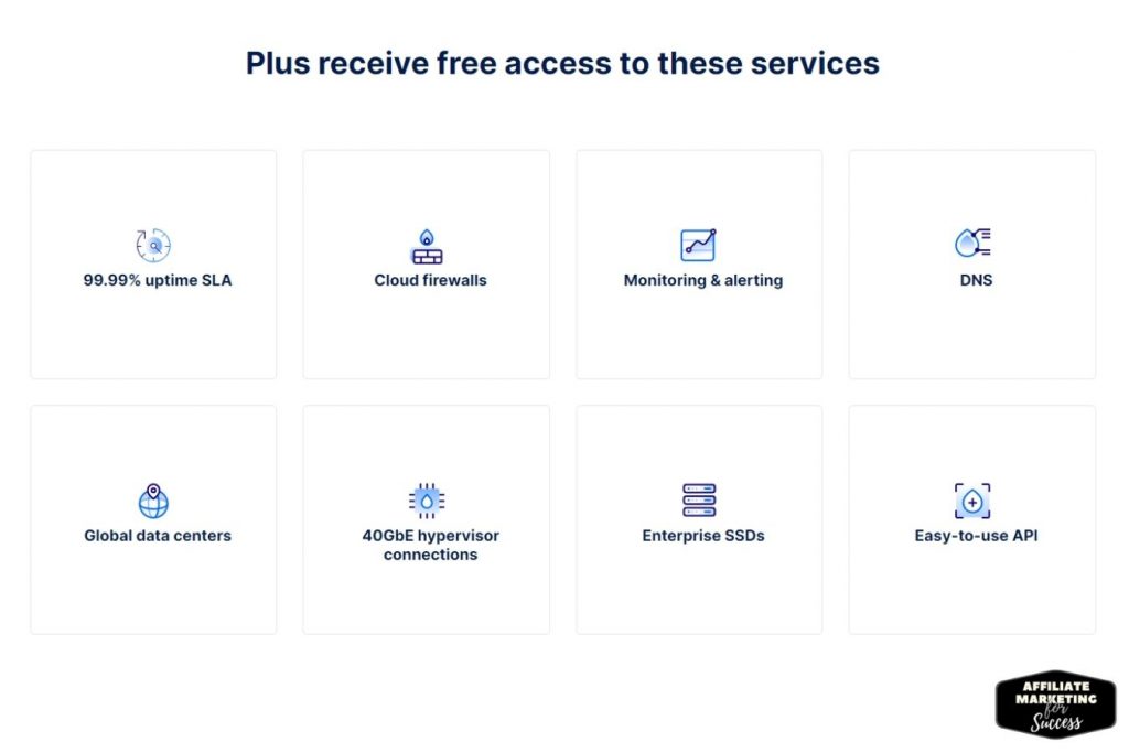 DigitalOcean Offers access to a variety of free services