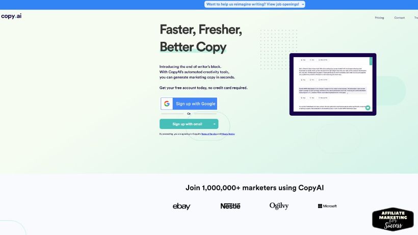 Copy.ai is an AI writing tool that can help you create content for your website quickly and easily