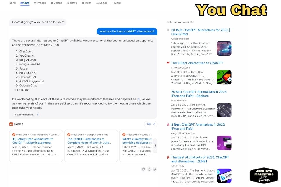 YouChat: A conversational AI platform that lets you create and customize your own chatbots