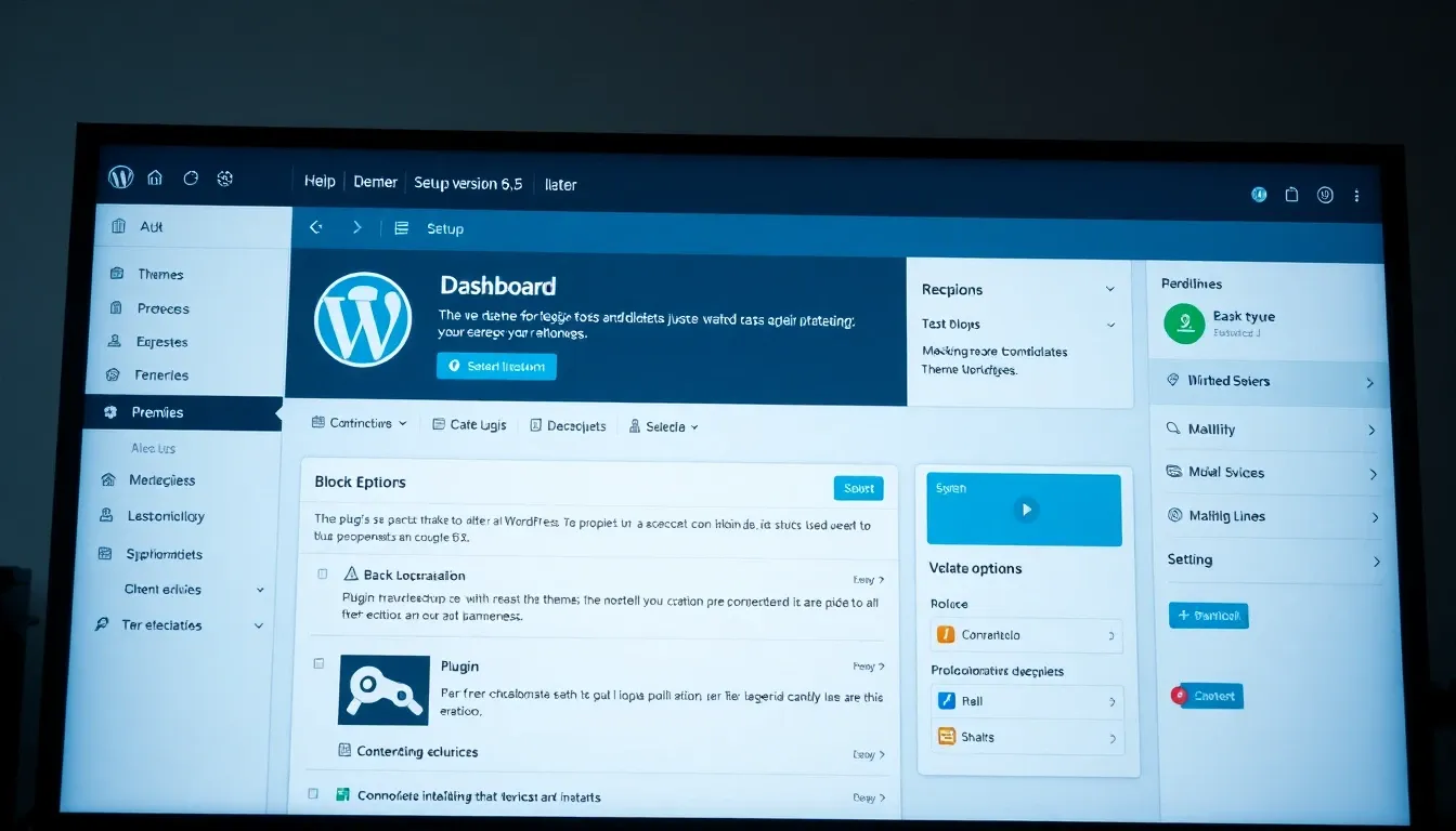 WordPress dashboard showing the process of setting up a new blog in 2024