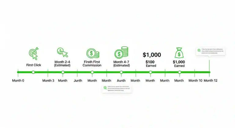 Affiliate marketing timeline: first click to earnings in 2025.