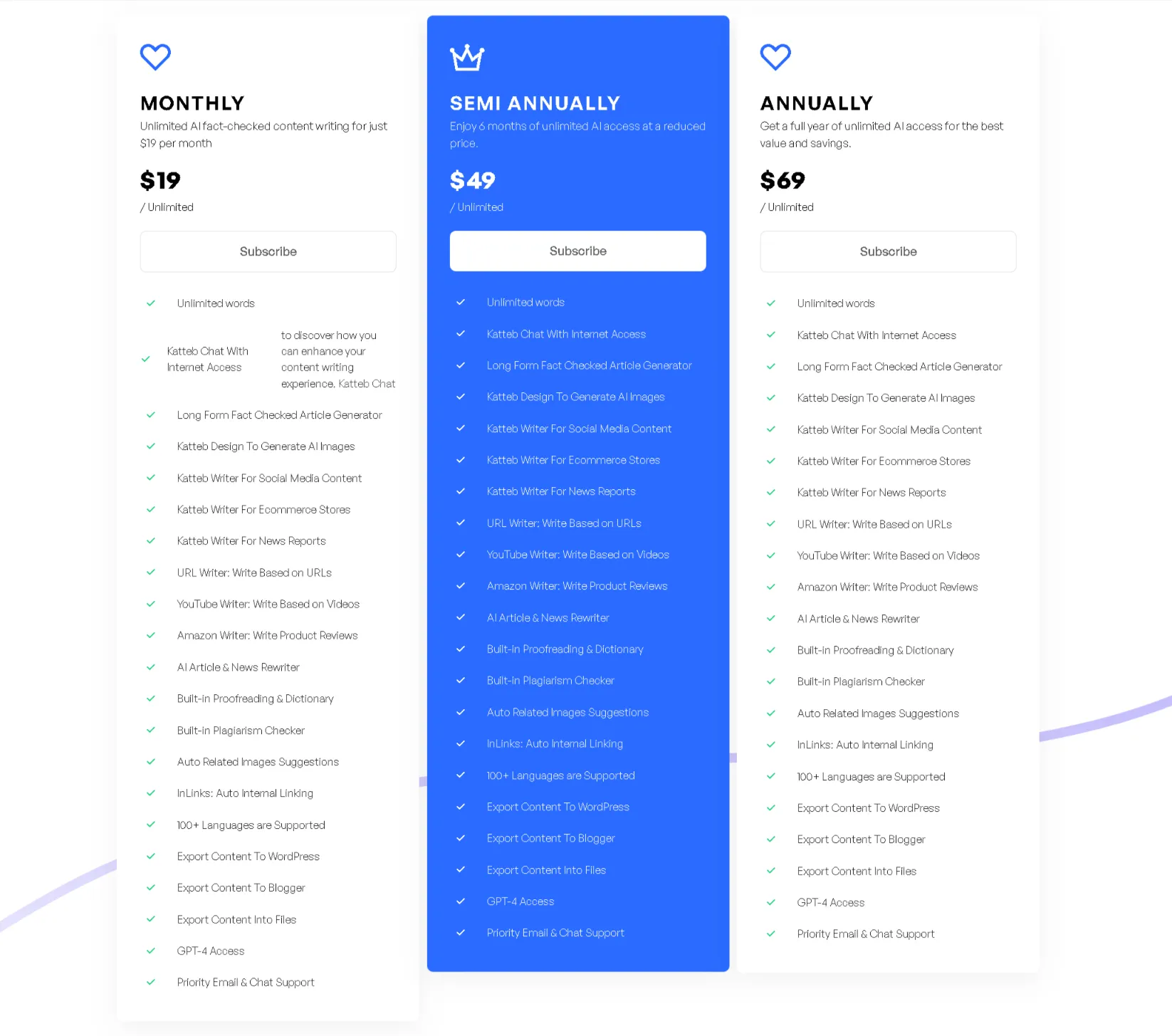 Katteb Pricing Plans