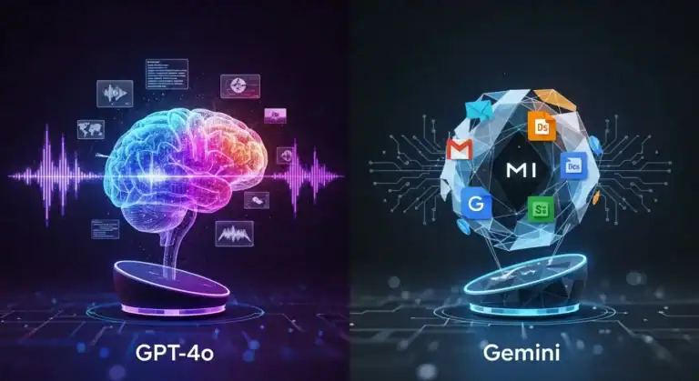 GPT-4o vs Gemini AI: Comparison of brain-like AI (GPT-4o) and app-integrated AI (Gemini).