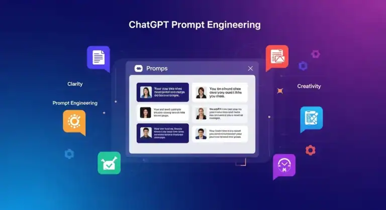 ChatGPT Prompt Engineering guide illustrating clarity, creativity, and effective prompts.