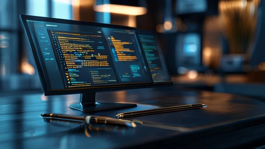 A professional digital workspace featuring the ChatGPT Playground interface on a high-end monitor, symbolizing AI-driven affiliate marketing strategy.