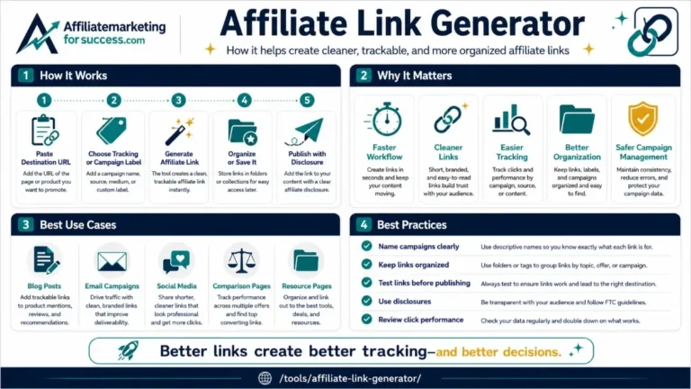 Free Affiliate Link Generator [2026]: Build Trackable Links featured infographic image