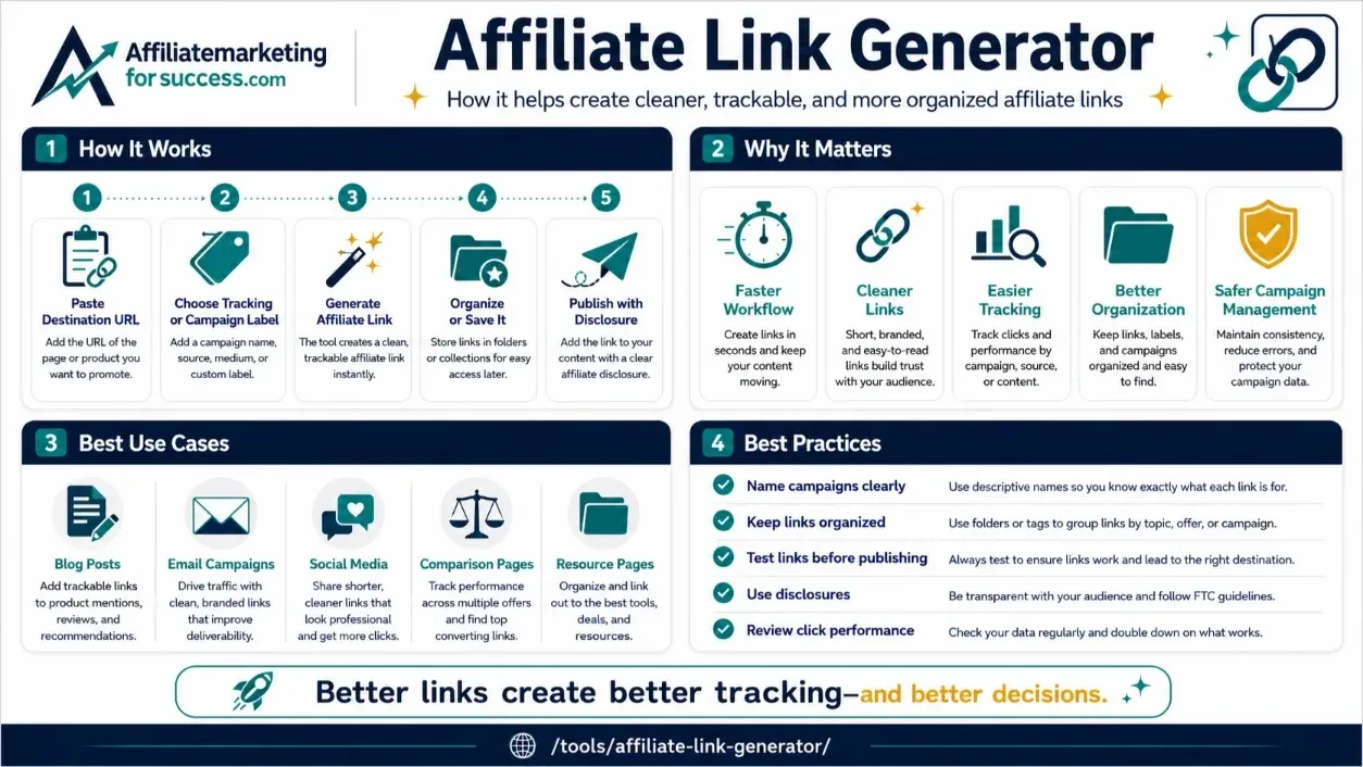 Free Affiliate Link Generator [2026]: Build Trackable Links featured infographic image
