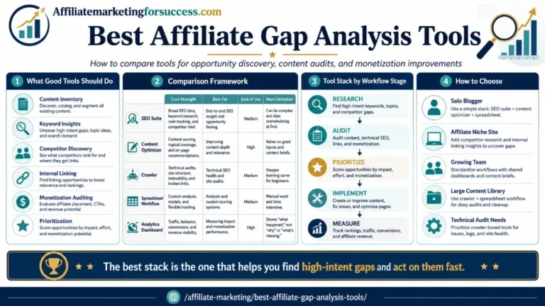 7 Best Affiliate Gap Analysis Tools (2026 Comparison) featured infographic image