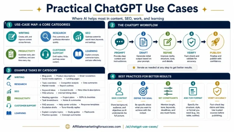 7 ChatGPT Use Cases for Affiliate Marketing: 2026 ROI Guide featured infographic image