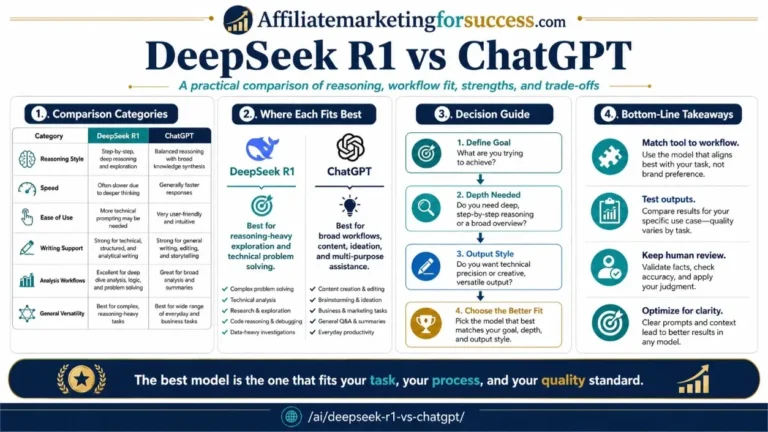 DeepSeek R1 vs ChatGPT: Which is Better for Affiliates? featured infographic image