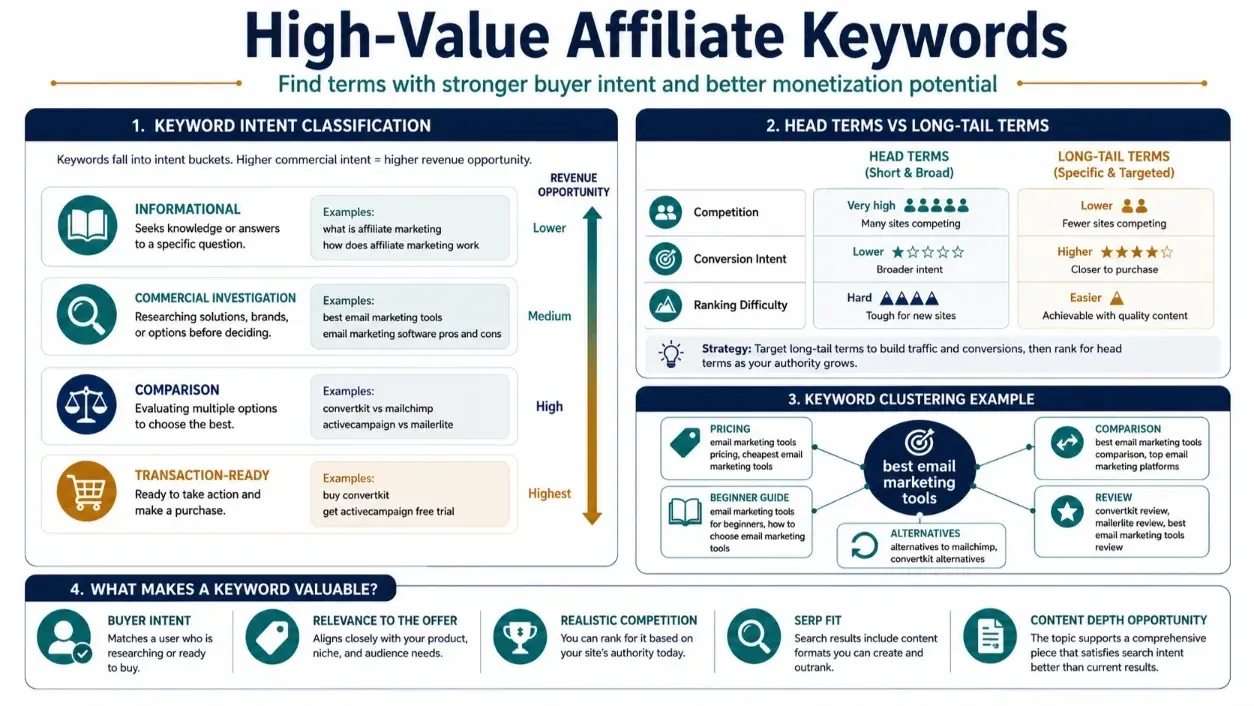 How to Find High-Value Affiliate Keywords Competitors Miss featured infographic image
