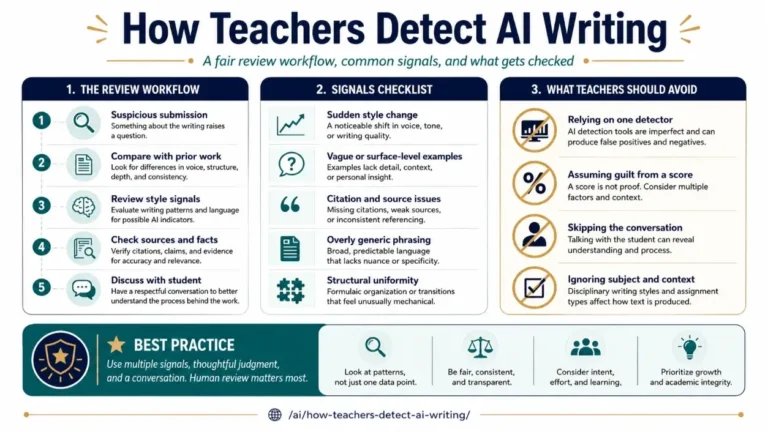 How Teachers Detect AI Writing: 11 Practical Methods (2025) featured infographic image