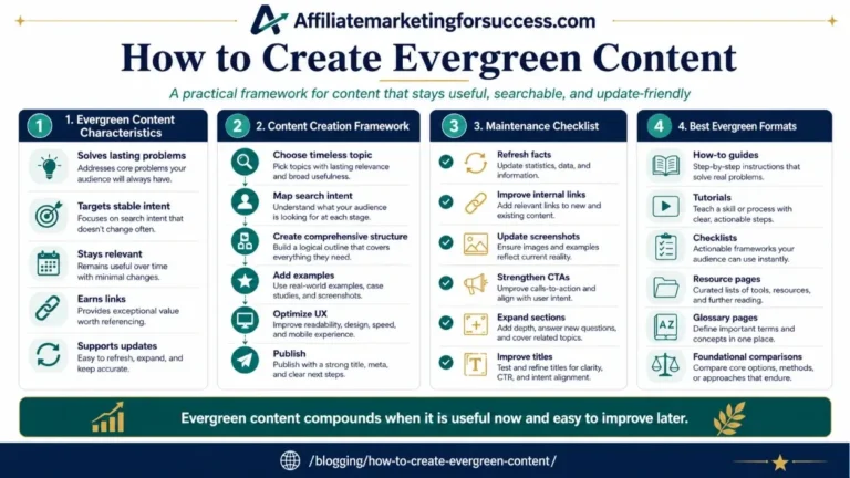 How to Create Evergreen Content in 2026: 7 Proven Steps for Affiliate Success featured infographic image