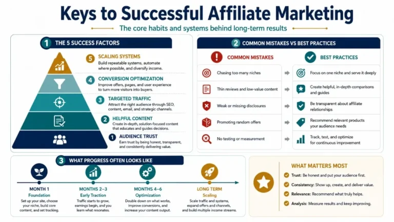 7 Keys to Successful Affiliate Marketing in 2026 featured infographic image