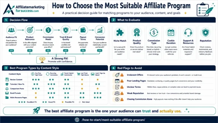 Most Suitable Affiliate Program: How to Choose the Right Partner in 2026 featured infographic image