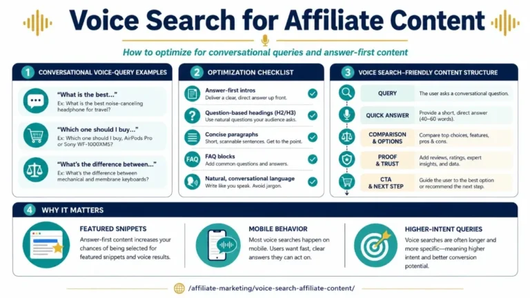 Voice Search for Affiliate Marketing: 2026 SEO Strategy featured infographic image